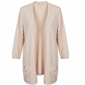 St. John Cream Cardigan Sweater Long Sleeves Basics Classy Clean Girl  Large